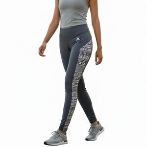 Adidas Women’s Climawarm Workout Leggings Teal Blue Geometric Size Small